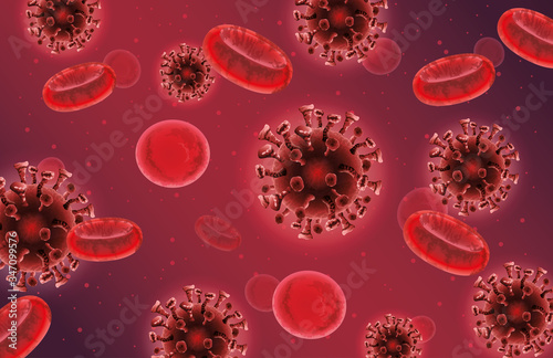 covid19 pandemic particles and blood pattern
