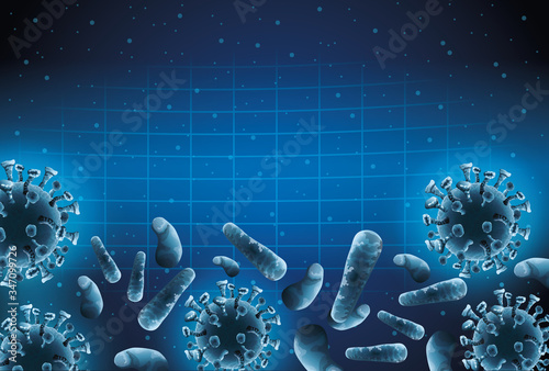 covid19 pandemic particles pattern background