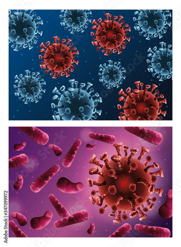 covid19 pandemic particles and blood pattern