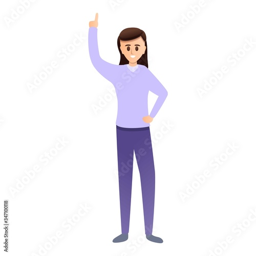 Planetarium woman icon. Cartoon of planetarium woman vector icon for web design isolated on white background