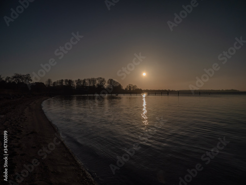 Sunrise in the small town Egernsund near Graasten  Denmark