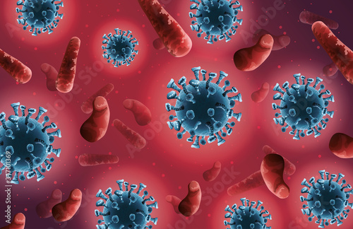 covid19 pandemic particles and blood pattern