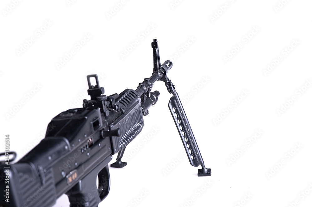 Mini rifle toy in a white background