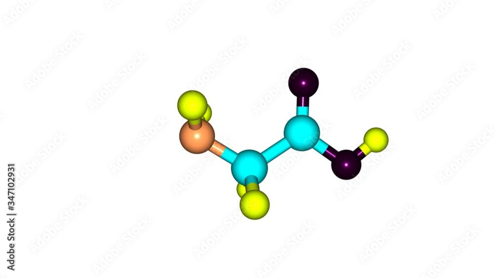 Glycine molecule rotating video full HD Glycine molecule rotating video full HD
