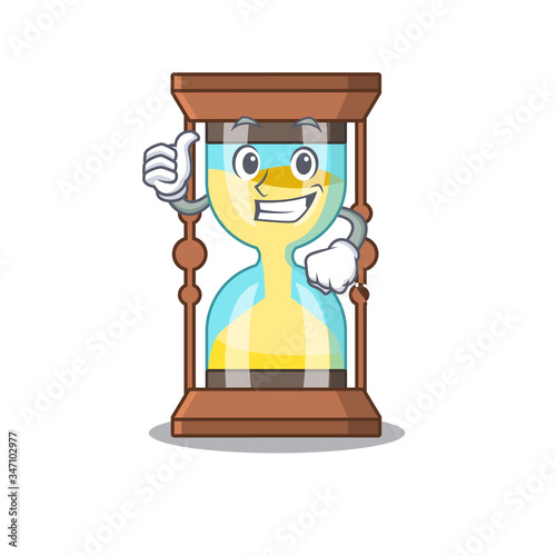 Chronometer cartoon character design making OK gesture