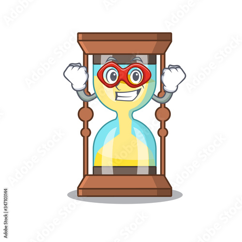 A cartoon character of chronometer performed as a Super hero