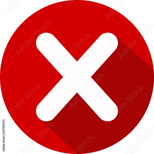 Cross icon. Red wrong mark.