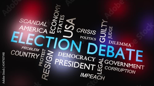 Election debate or discussion about politics - video animation