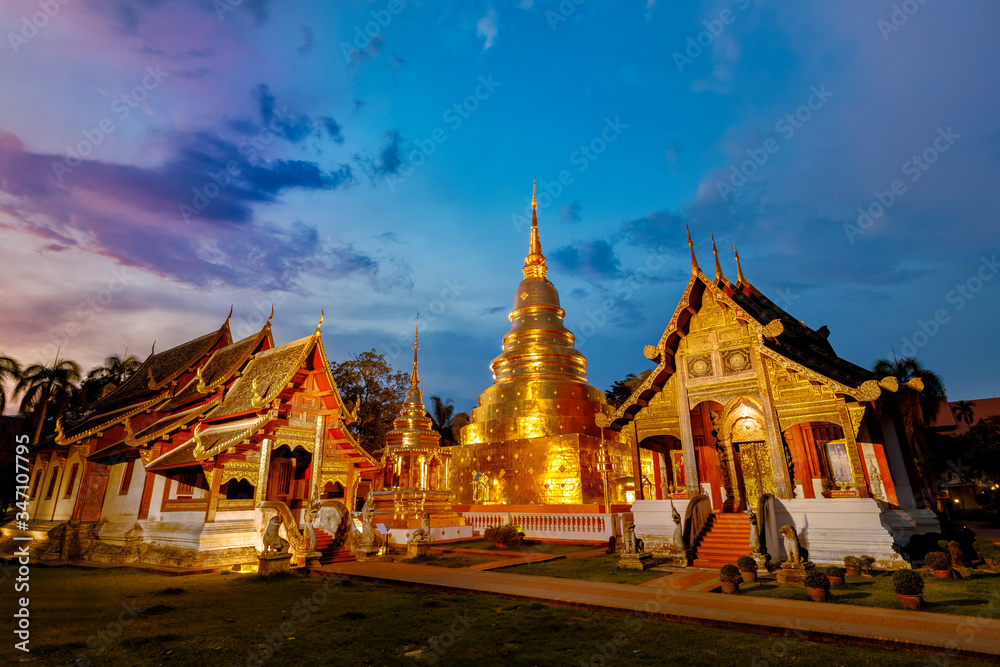 The Wat Phra Sing Temple located in Chiang Mai Province,Thailand.