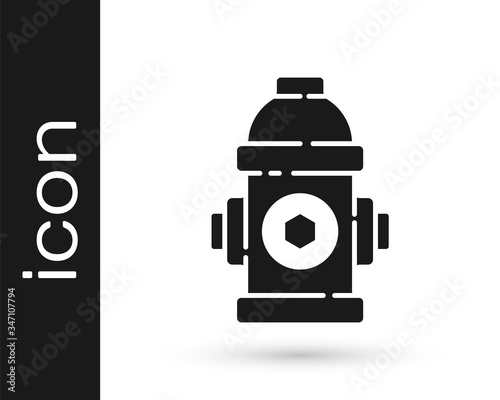 Grey Fire hydrant icon isolated on white background.  Vector Illustration