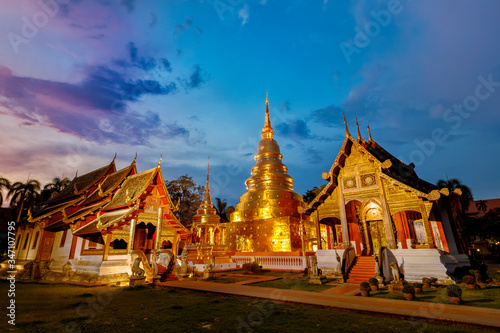 The Wat Phra Sing Temple located in Chiang Mai Province Thailand.