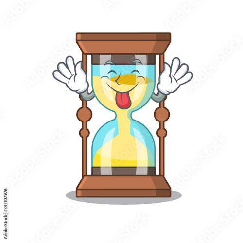 An amusing face chronometer cartoon design with tongue out