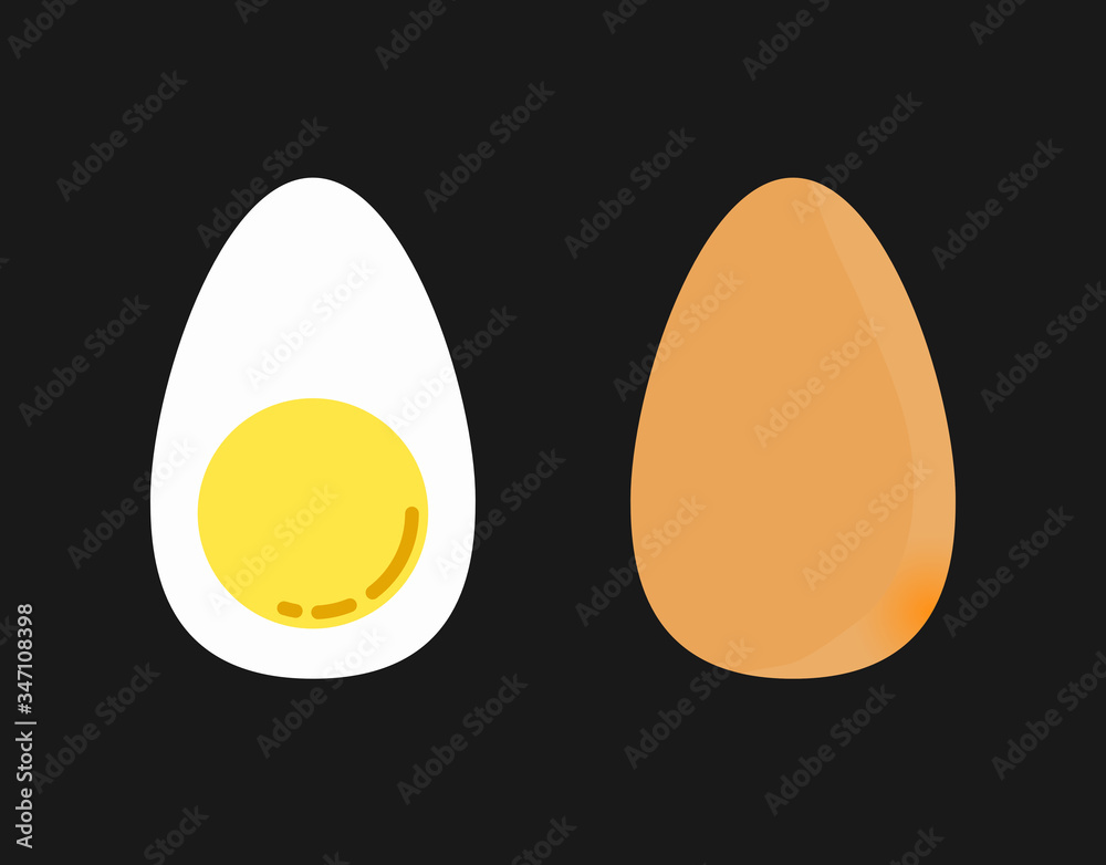 Vector illustration of hard boiled egg.