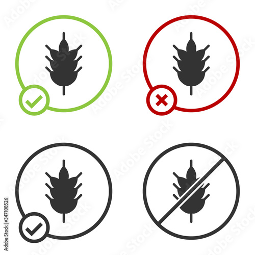 Black Hop icon isolated on white background. Circle button. Vector Illustration