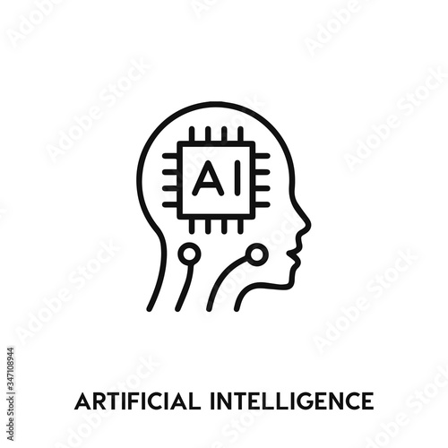 artificial intelligence icon vector. artificial intelligence icon vector symbol illustration. Modern simple vector icon for your design. artificial intelligence icon vector	