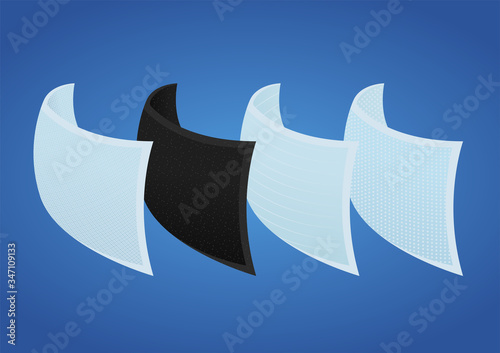 filter layer vector / protective pm 2.5 mask / virus and bacteria protection