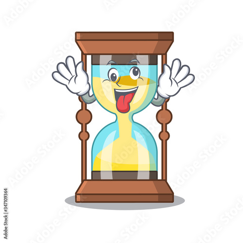 A cartoon design of chronometer having a crazy face