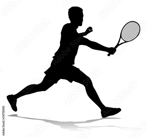 A tennis player man male sports person in silhouette