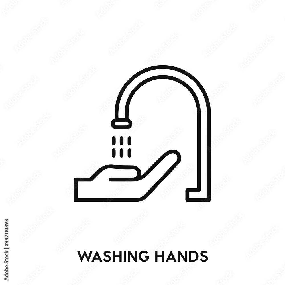 hand washing icon vector. hand wash sign symbol