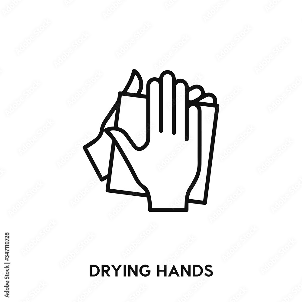 Obraz premium drying hands icon vector. drying hands sign symbol
