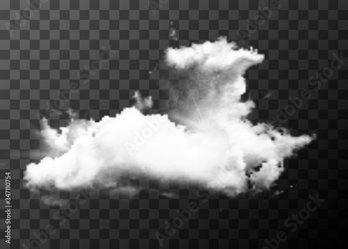 Detailed realistic cloud on transparent