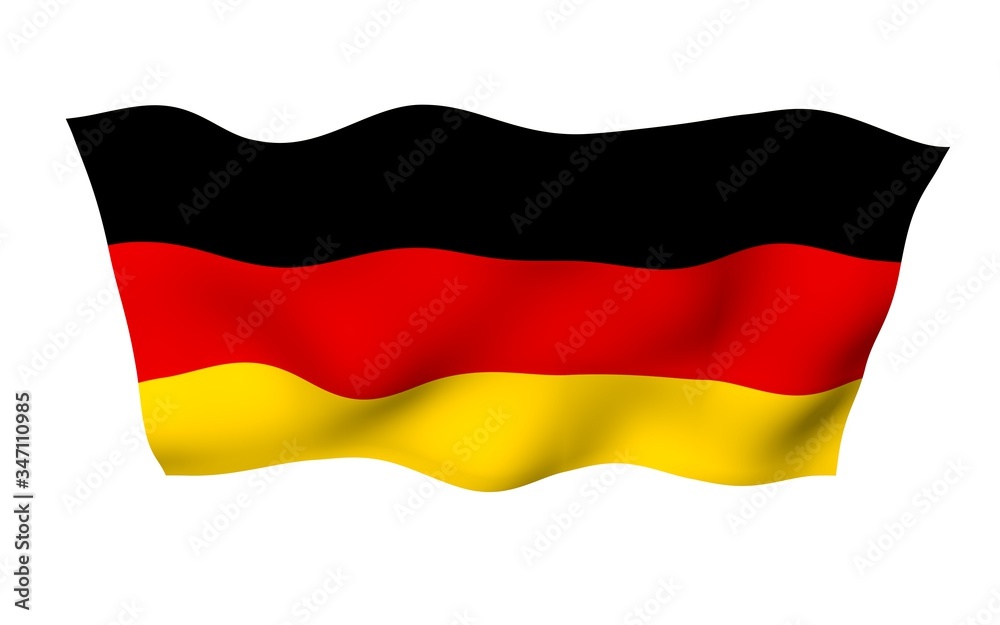 Flag of Germany. Wide format 3D illustration. State symbol of the Federal Republic of Germany. 3D rendering Flag of Germany. Wide format 3D illustration. State symbol of the Federal Republic of Germany. 3D rendering