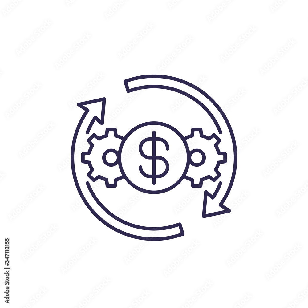 cost effective, optimization and efficiency line icon cost effective, optimization and efficiency line icon