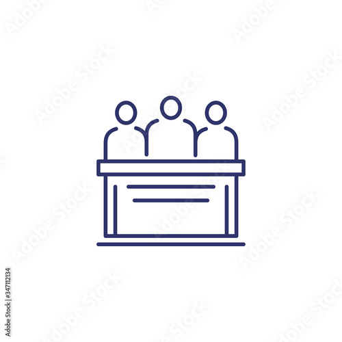 committee icon on white, line