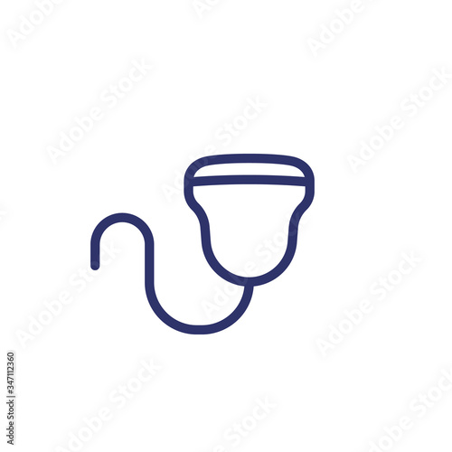 ultrasound medical line icon on white