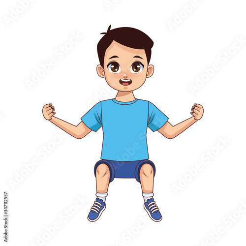 happy young boy teenager character