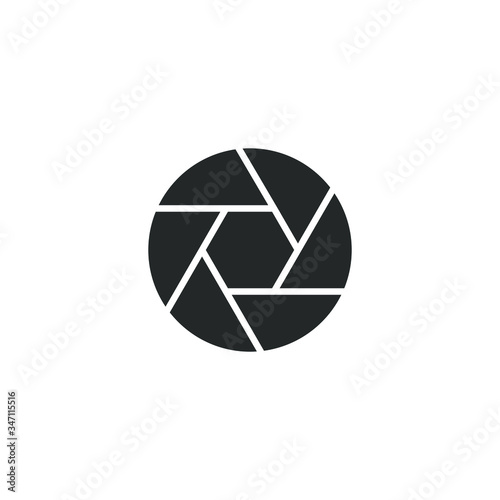 Simple icon of a shutter with fill color style design