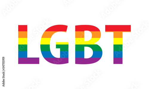 Pride Celebrating LGBT culture symbol. LGBT flag colours typography design.LGBT Pride Month in June. Lesbian Gay Bisexual Transgender. Poster, card, banner and background. Vector ilustration