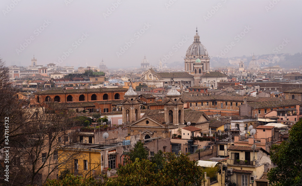 Panoramic View Of Historic Center Of Rome, Italy