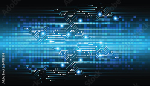 Blue cyber circuit future technology concept background