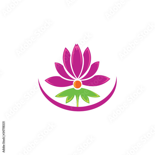flower illustration logo colorful icon design vector