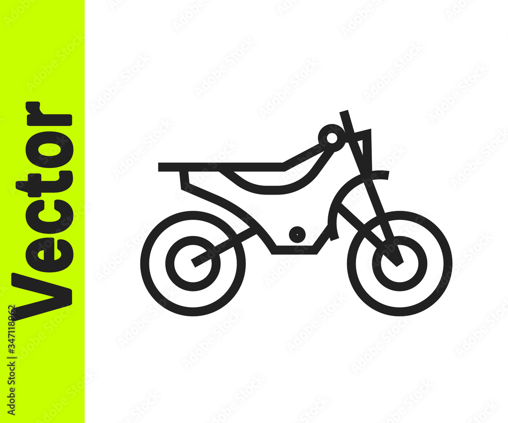 Black line Mountain bike icon isolated on white background. Vector Illustration Black line Mountain bike icon isolated on white background. Vector Illustration