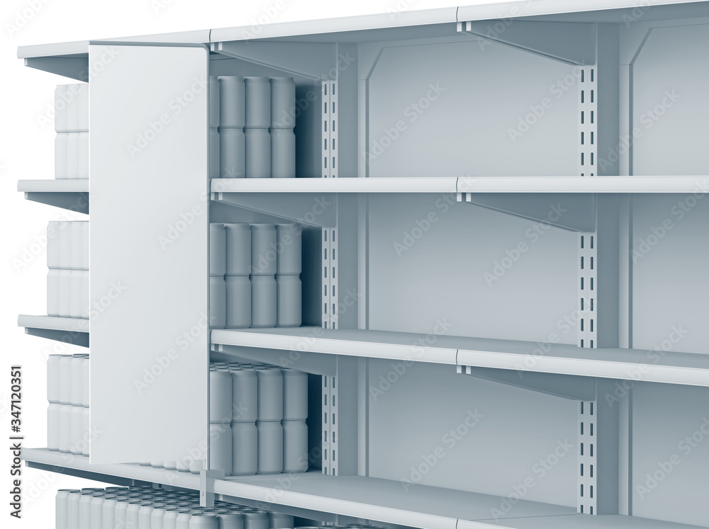 Fotografie Empty shelves in the supermarket
