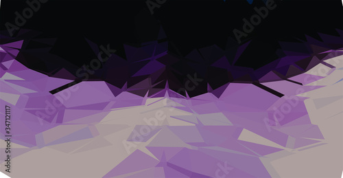 Polygonal background 3D space resembling a huge cave or a throat of a monster, abstract purple background with triangles