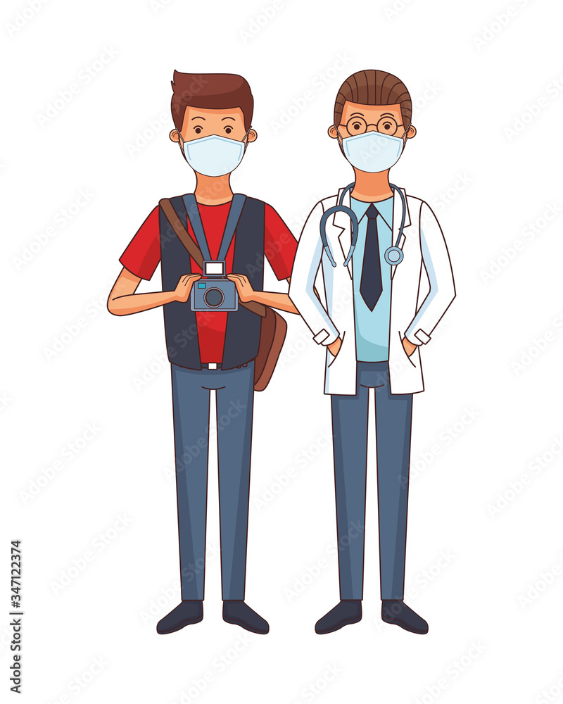 photographer and doctor using face masks photographer and doctor using face masks