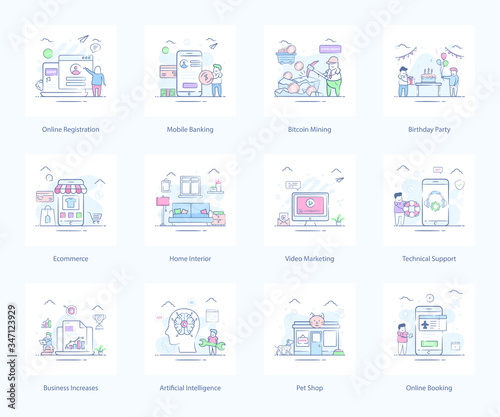 Web Layouts Flat Illustrations Pack 