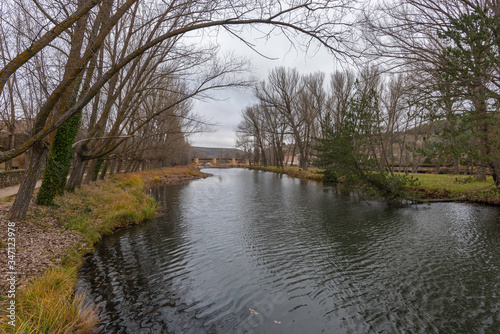 River walk of Machado, in Duero river, Soria (Spain).