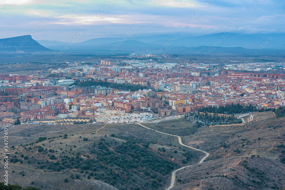 View of Soria city at sunset (Soria, Spain).