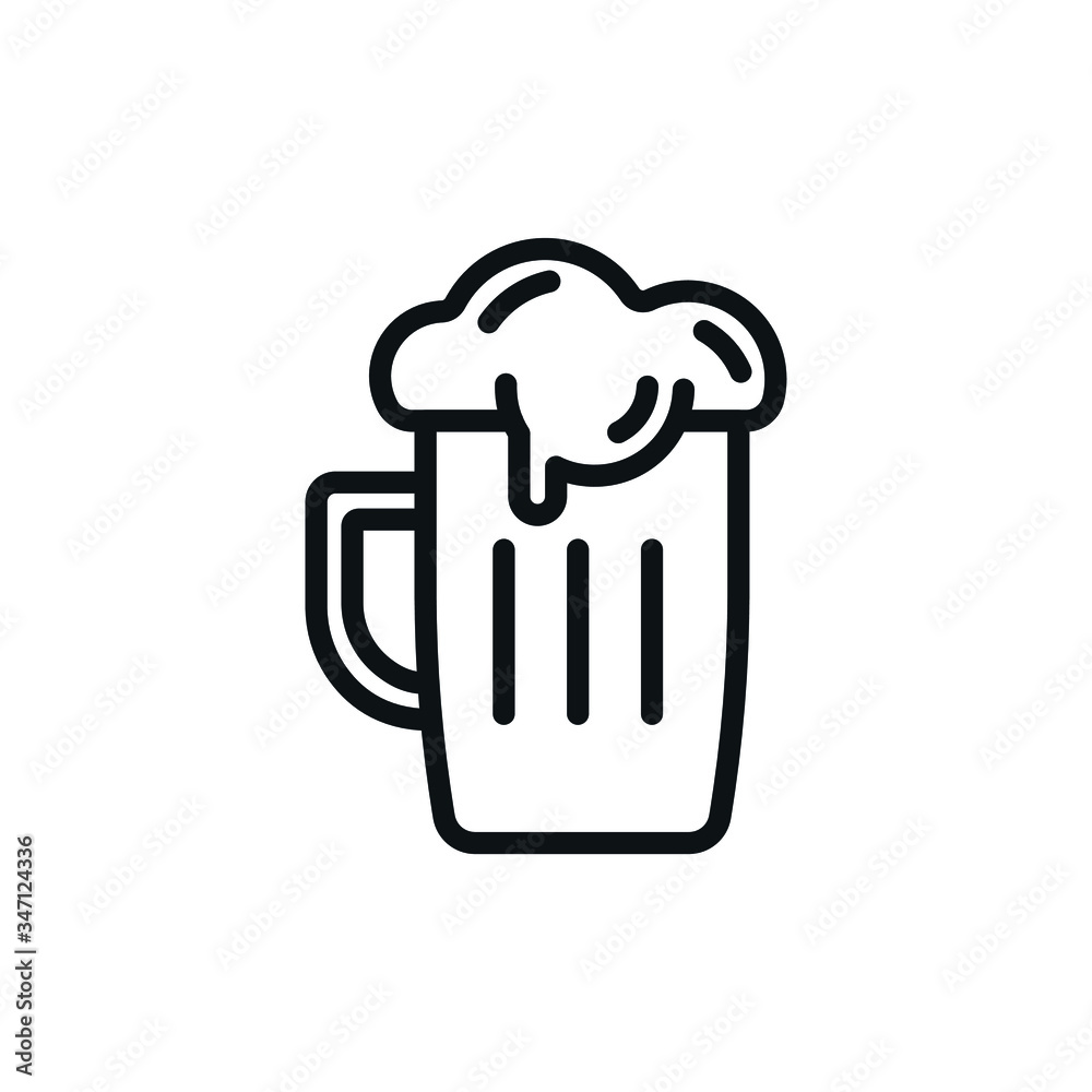 Beer Icon Isolated Beer Mug - Symbol Vector Beer Icon Isolated Beer Mug - Symbol Vector