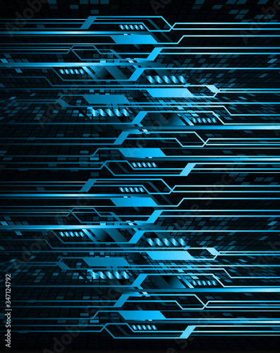 Blue cyber circuit future technology concept background