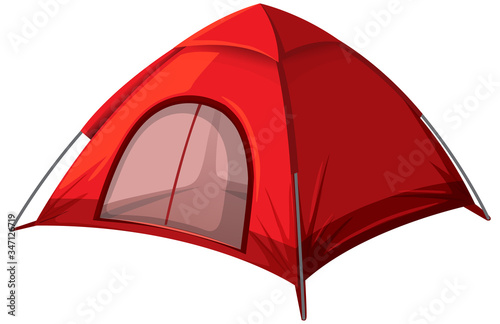 Red tent on white background