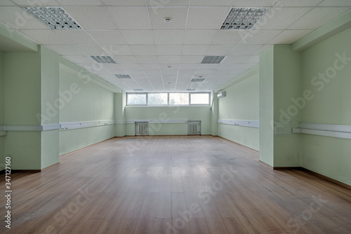 Empty office space in an office building. Concept: bankruptcy, economic crisis