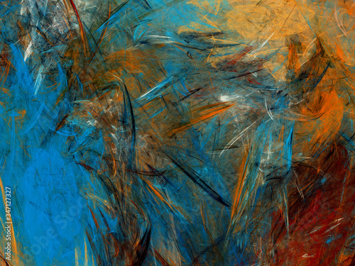 Wallpaper Mural blue abstract fractal background 3d rendering illustration Torontodigital.ca