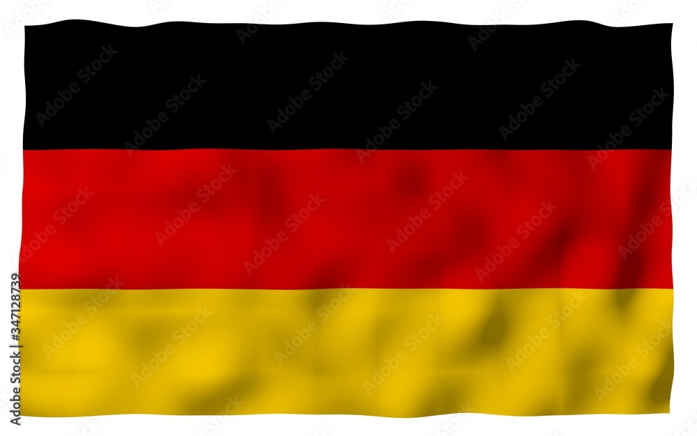 Naklejka premium Flag of Germany. Wide format 3D illustration. State symbol of the Federal Republic of Germany. 3D rendering