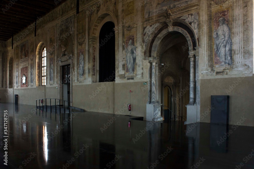 Interior of the ancient La Misericordia building in Venice