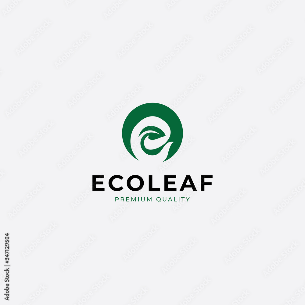 E leaf logo design with simple style good for your business